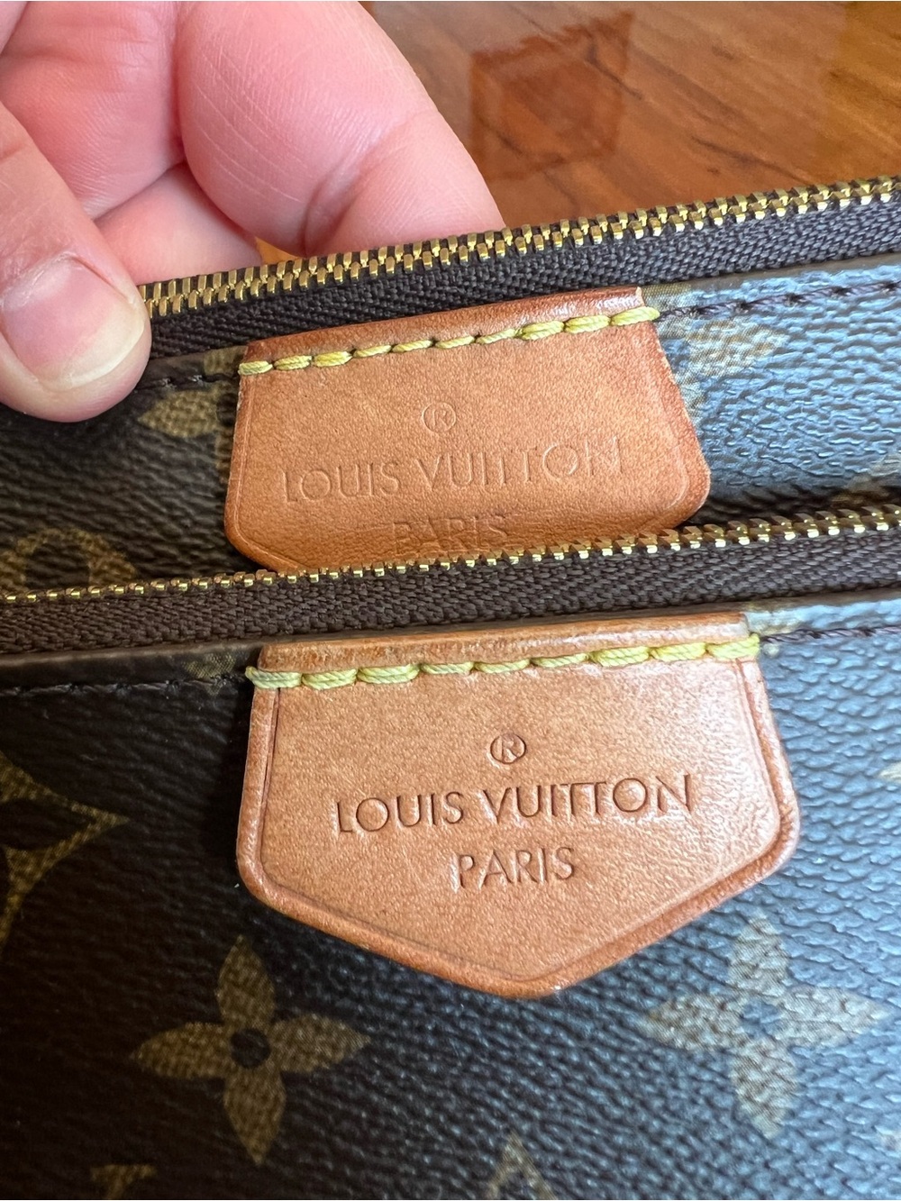 Louis Vuitton Multi Pochette Accessoires Monogram Crossbody Bag Khaki Strap - Picture 5 of 17